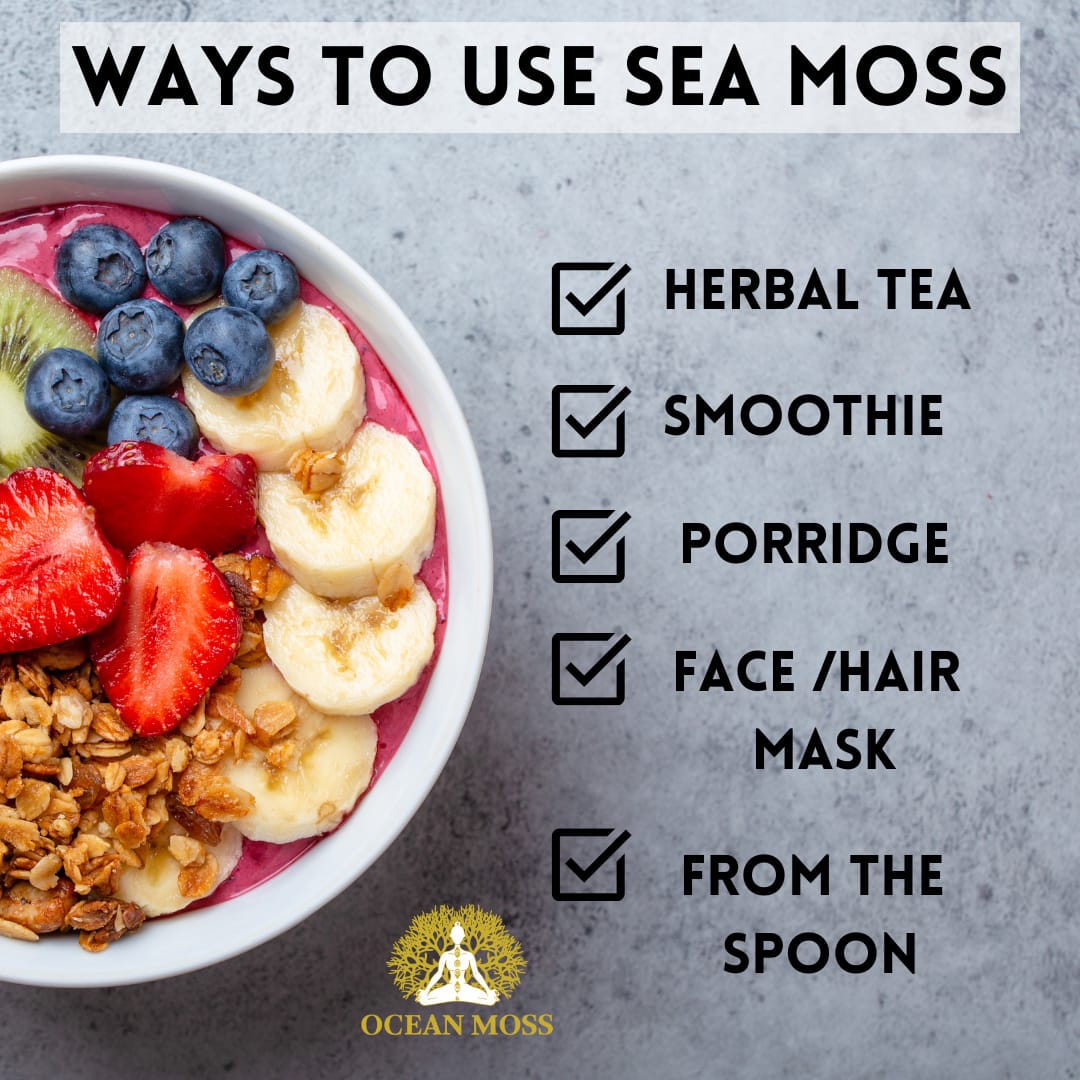 Jar of Ocean Moss Sea Moss and Moringa Gel 380ml – Natural nutrient-rich superfood supplement