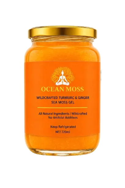 OCEAN MOSS Turmeric & Ginger Sea Moss Gel 720ml | Organic Immunity & Gut Support | Uk