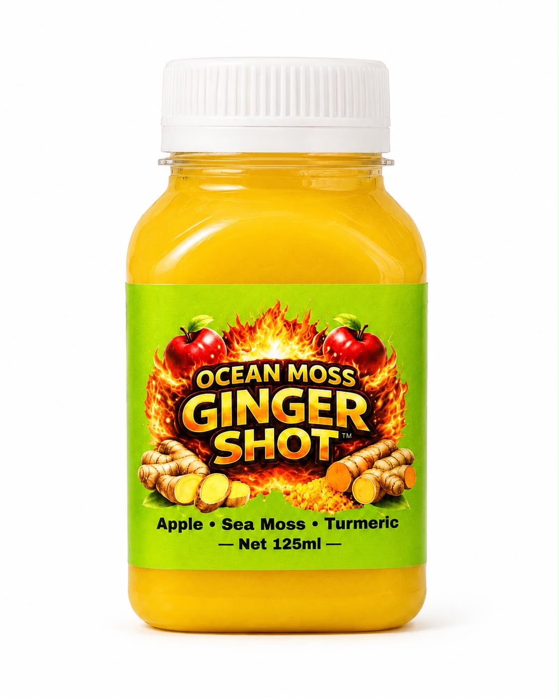 Sea Moss & Ginger Shot 125ml with Turmeric & Apple | Immune Boost Drink | Uk