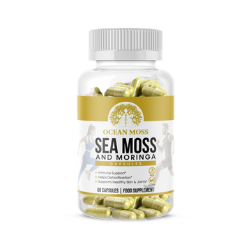 "OCEAN MOSS Sea Moss & Moringa Capsules – 30 Days Supply Natural Wellness Supplement"