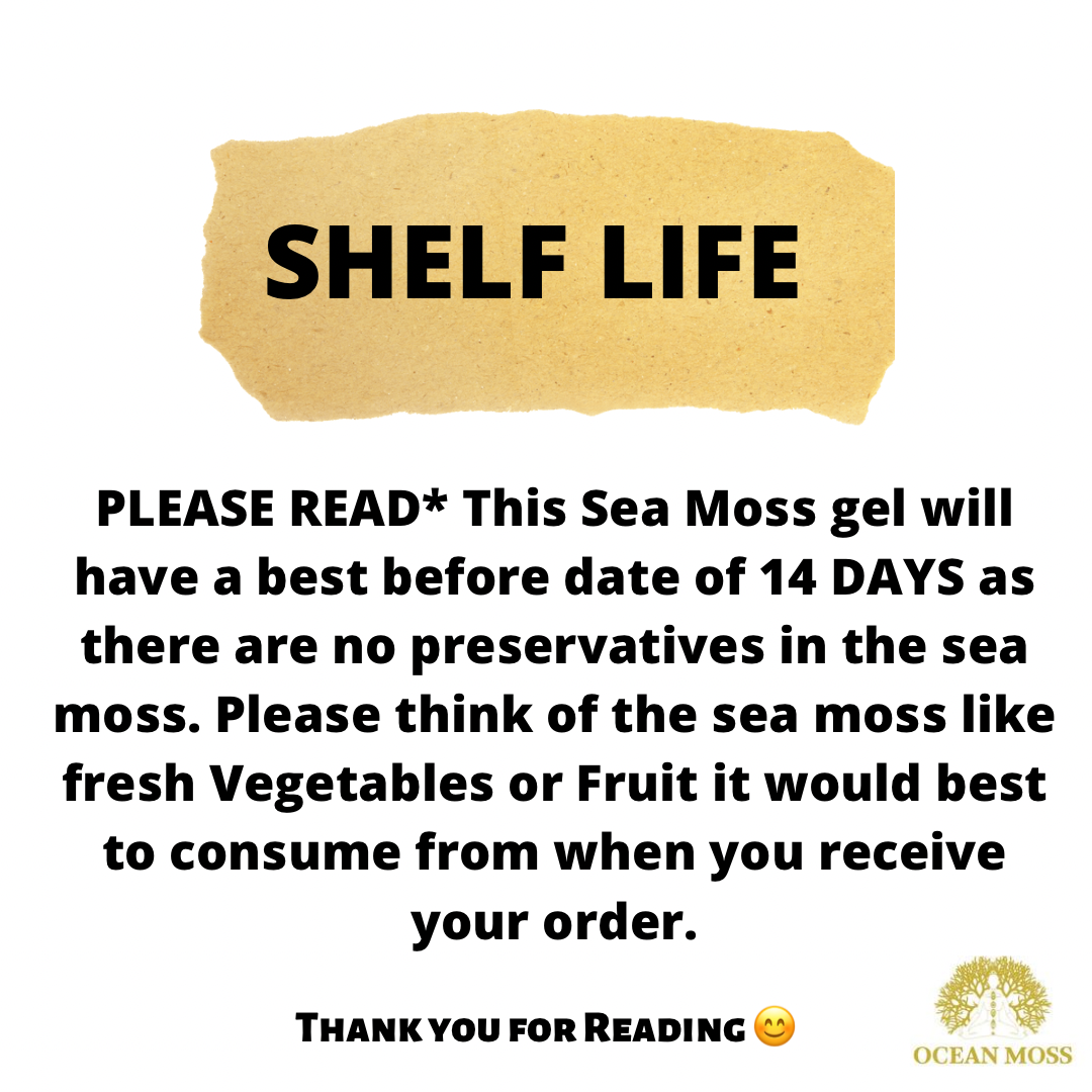 Ocean Moss Sea Moss Gel 720ml. Fresh, nutrient-dense gel packed with 92 minerals for energy, immunity, digestion, and overall wellness. 100% natural.
